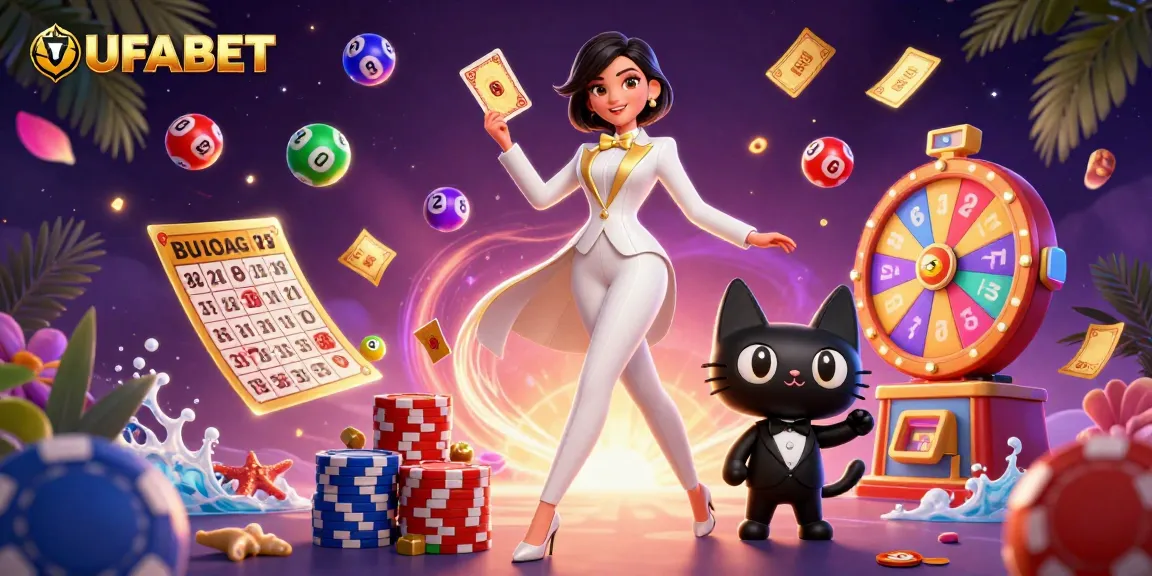 Experience exciting UFABET gaming with a glamorous online casino scene, showcasing vibrant lottery elements.