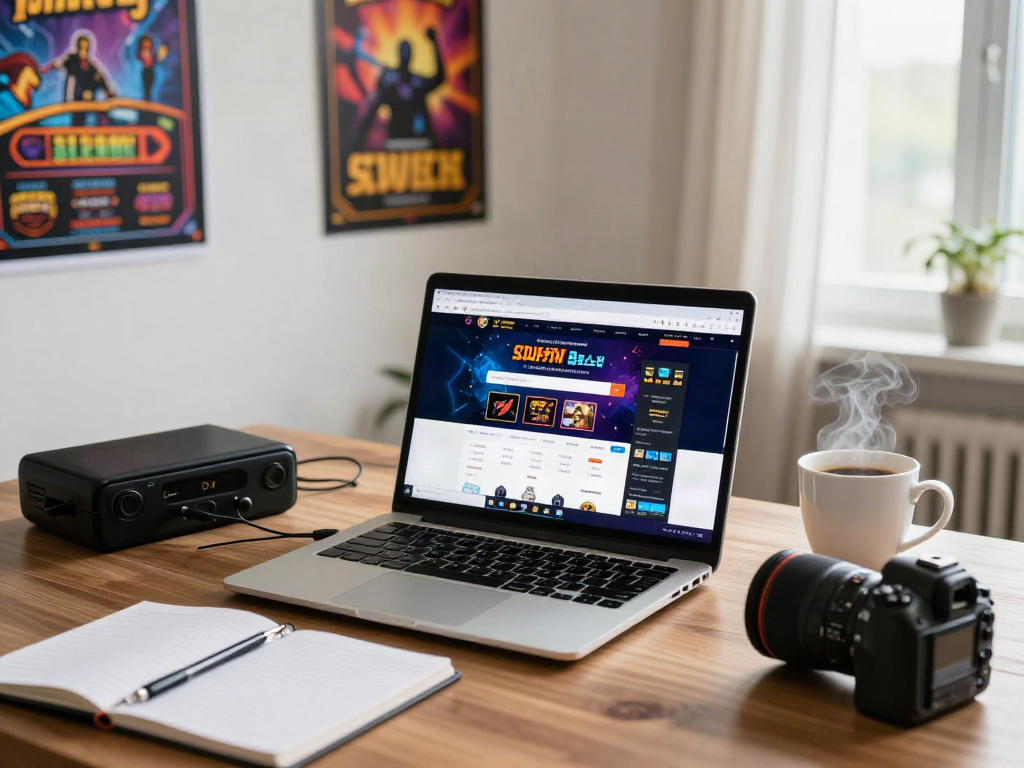 Reviewing 토토사이트 검증 먹튀스팟 platforms at a modern home office with vibrant decor and focused ambiance.