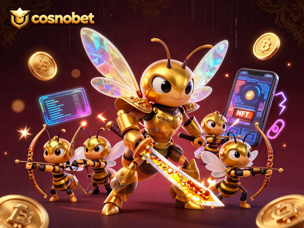 Experience high-stakes gaming action with cosmobet, illuminated by vibrant crypto elements.